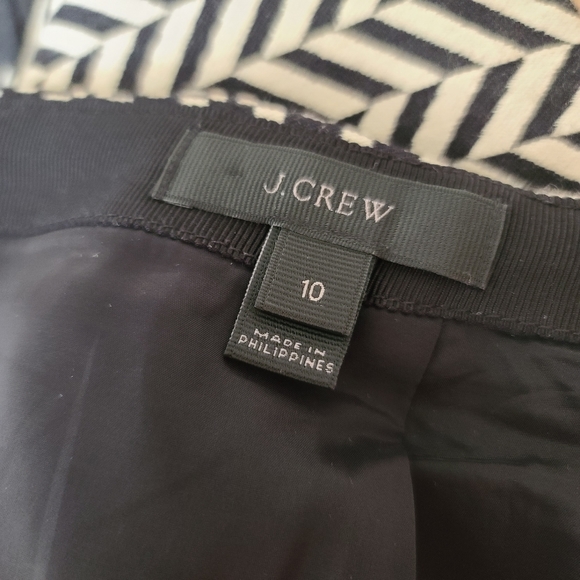 J. Crew Cream & White Quilt Look Paneled Pencil Skirt Size 10 - Picture 9 of 11